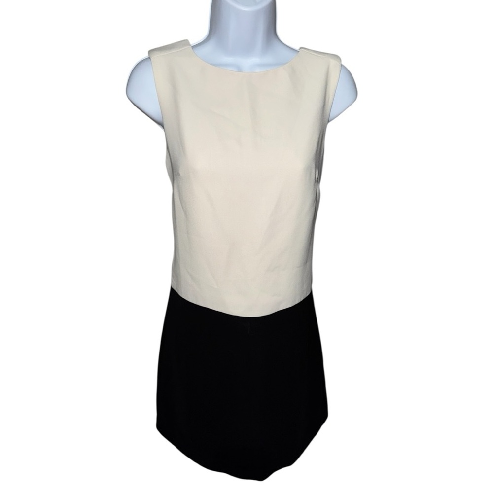 Women’s H&M Black & Cream Color Block Sleeveless Midi Dress - 6